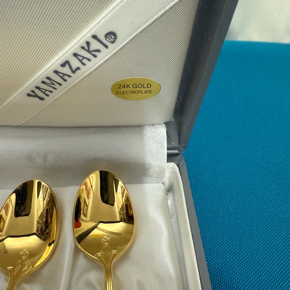 Yamazaki Gold Electroplate Demitasse spoons set of 4